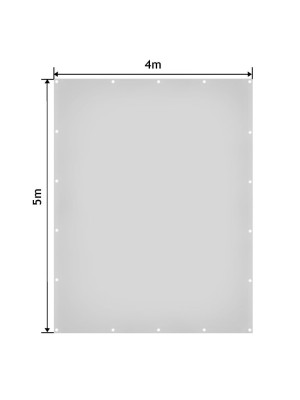 JAGO Plachta 650 g/m², hliníkové oká, biela, 4 x 5 m