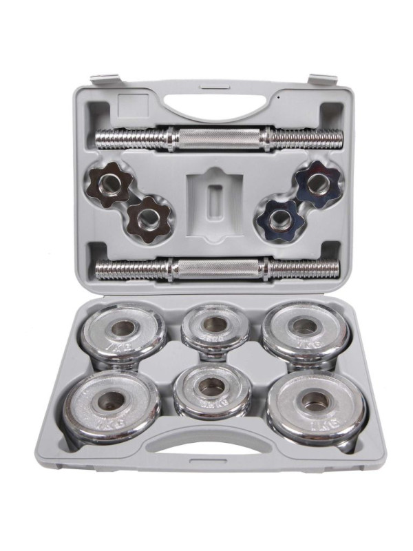 Činky ScSPORTS® - Sada 2 kusov, 15 kg, s puzdrom