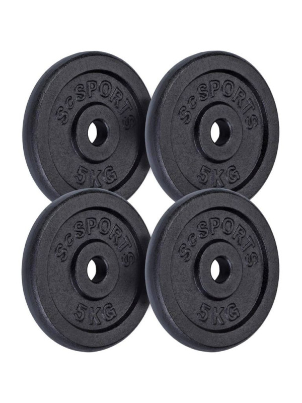 Sada liatinových kotúčov 20 kg, 4x5 kg, priemer 30 mm