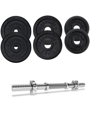 ScSPORTS Činkový set 20 kg, liatinové závažie, 30/31 mm os