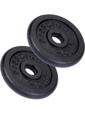 ScSPORTS Liatinové závažie 5 kg, súprava 2x2,5 kg, 30/31 mm