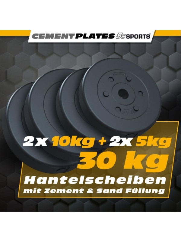 Plastové závažia 30 kg, sada diskov 30/31 mm