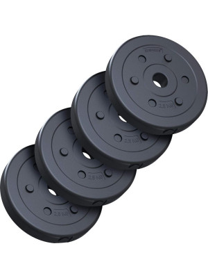 Sada závaží na činky 10 kg, plast, 4x2,5 kg, 30 mm otvor