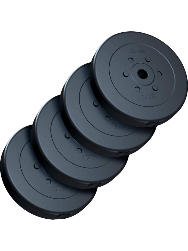 Súprava závaží na činky 30 kg, plast/cement, otvor 30/31 mm