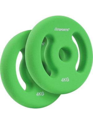 ScSPORTS Neoprénové kotúče 2x4 kg, zelené, 30/31 mm otvor