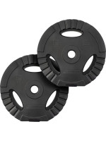 ScSPORTS Kotúče na činku 2x5 kg s úchytmi, plast/cement