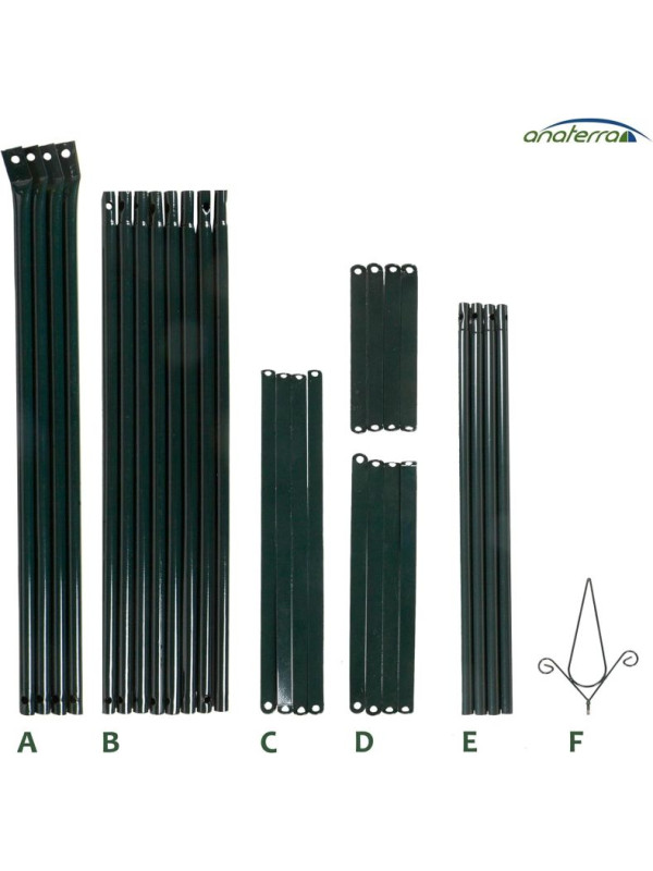 Kovová opora pre popínavé rastliny 195 cm, sada 2 ks