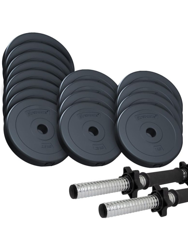 Sada nastaviteľných činkových závaží 30 kg , cement