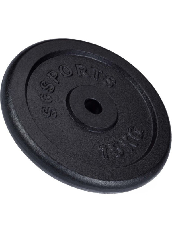ScSPORTS Liatinový kotúč 15 kg, otvor 30/31 mm, čierny