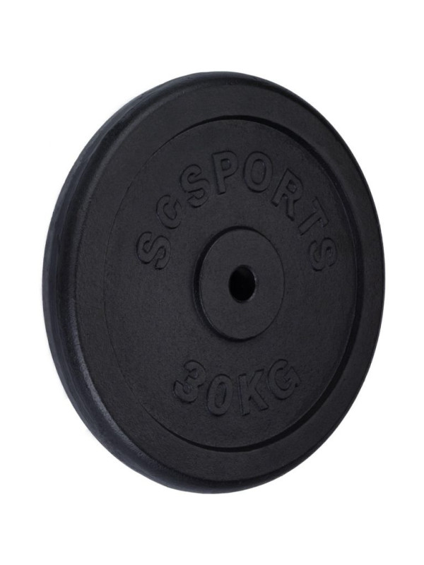 ScSPORTS Liatinový kotúč 30 kg, priemer 30/31 mm, čierny