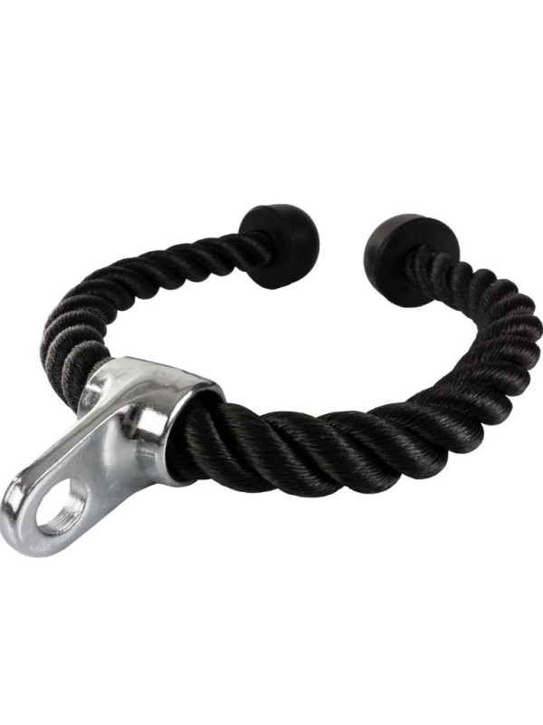 Tricepsové lano 68 cm, gumové koncovky, černé
