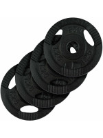 Liatinové závažie 4x1,25 kg s úchytmi, priemer 31 mm, čierne