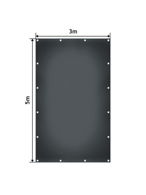 JAGO Plachta 650 g/m², hliníkové oká, antracit, 3 x 5 m