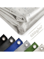 JAGO Plachta 650 g/m², hliníkové oká, biela, 5 x 7 m