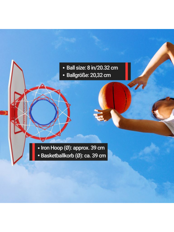 Basketbalový kôš s kolieskami, nastaviteľný 113 - 236 cm
