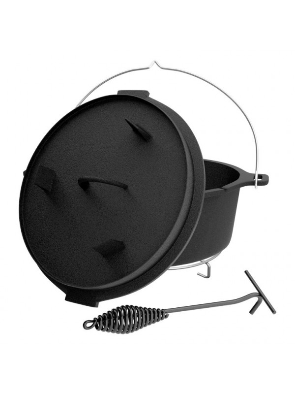 Broil-master® Liatinový kotlík s nožičkami a podložkou 13 L