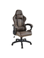 Ergonomická kancelárska stolička s vankúšikmi, hnedá