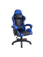 Ergonomická kancelárska stolička s vankúšikmi, čierno-modrá