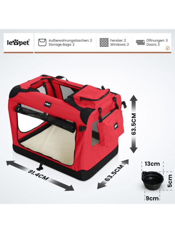 Prepravná prepravka pre psov Leopet XXL, 91 x 63 x 63 cm