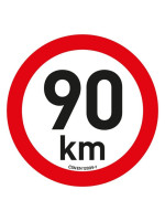 Nálepka s obmedzením rýchlosti 90 km/h, 20 cm, reflexná