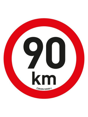 Nálepka s obmedzením rýchlosti 90 km/h, 20 cm, reflexná