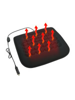 Vyhrievaný sedák do auta s reguláciou teploty, 12V, čierny