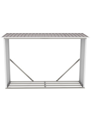 Prístrešok z dreva, plech, 242 x 75 x 160 cm