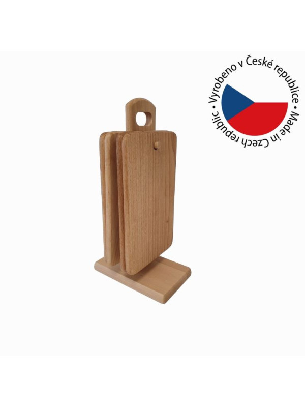 Buková doska na stojane, 4 kusy, 31 x 14 cm