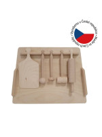 Detská drevená kuchynská sada na zavesenie, 40 x 7 x 30 cm