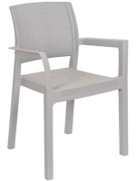 Stohovateľné záhradné kreslo z plastu s podrúčkami, grafit