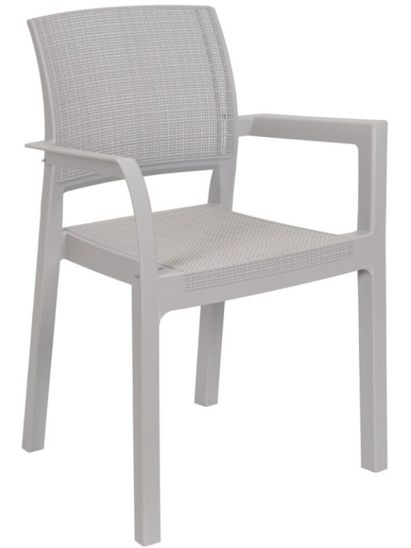 Stohovateľné záhradné kreslo z plastu s podrúčkami, grafit