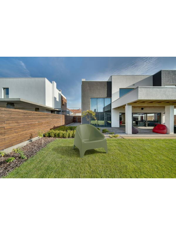 Plastová stolička MATERA, šalviovo zelená