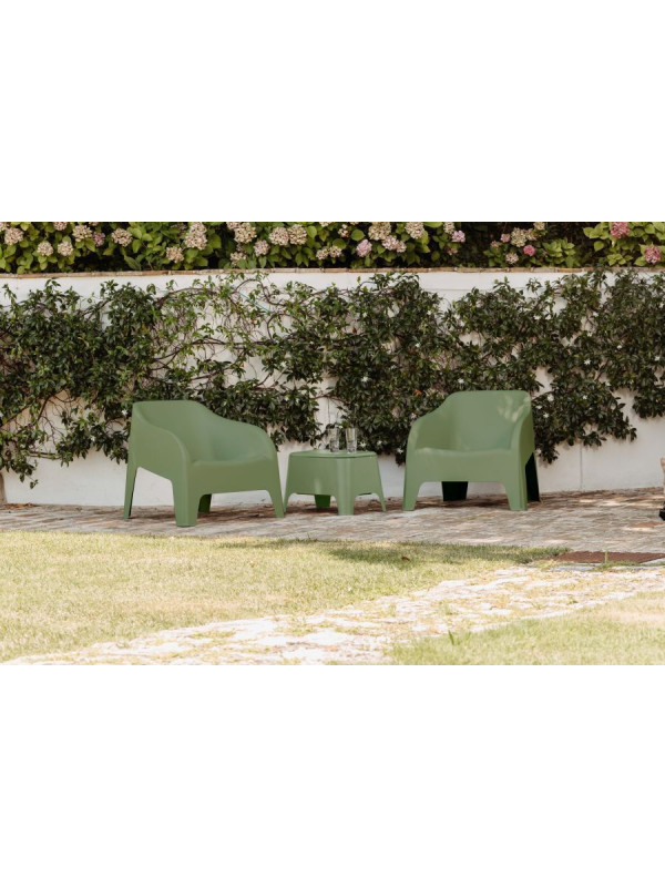 PETRA plastový stôl + box, šalviovo zelená