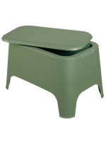 PETRA plastový stôl + box, šalviovo zelená