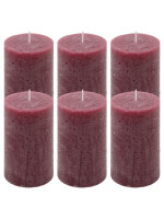 Bordó parafínová sviečka rustikálna 11,5 cm, 40 h, sada 6 ks