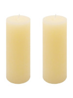 Krémová parafínová sviečka rustikálna 20 cm, 90 h, súprava 2