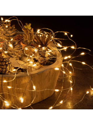Sada 4 svetelných káblov 40 LED, teplá biela