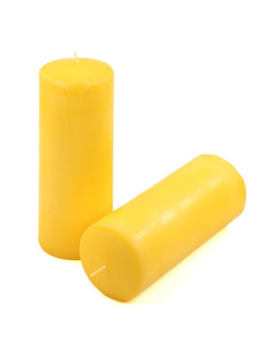 Sada stĺpových sviečok, 20 cm, Ø 7,5 cm, žltá, 2 ks