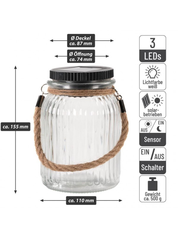 Sada solárnych svetiel,3 LED, plastové, studená biela, 5 ks