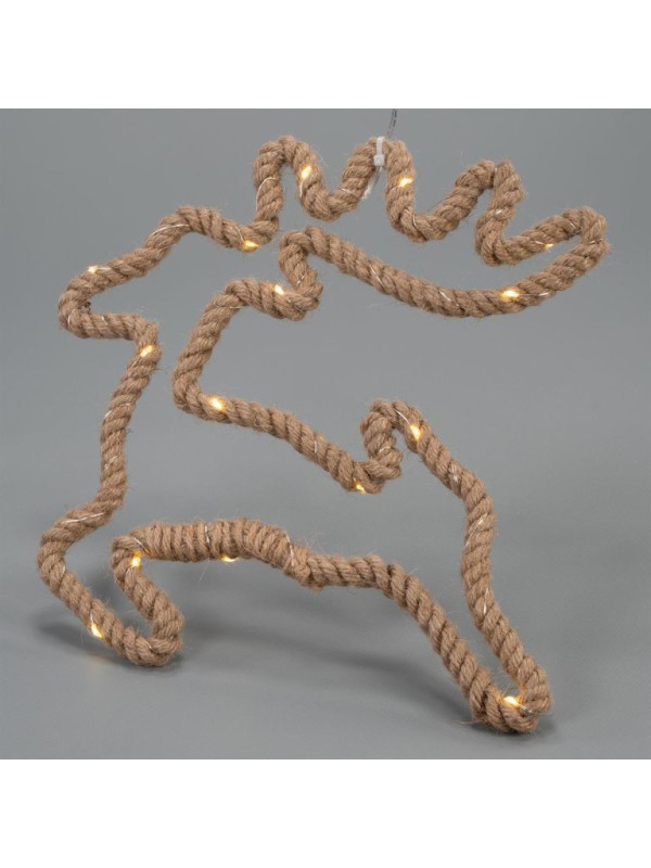 Vianočné dekorácie, sob, 28x29 cm, 20 LED, teplá biela, 2 ks