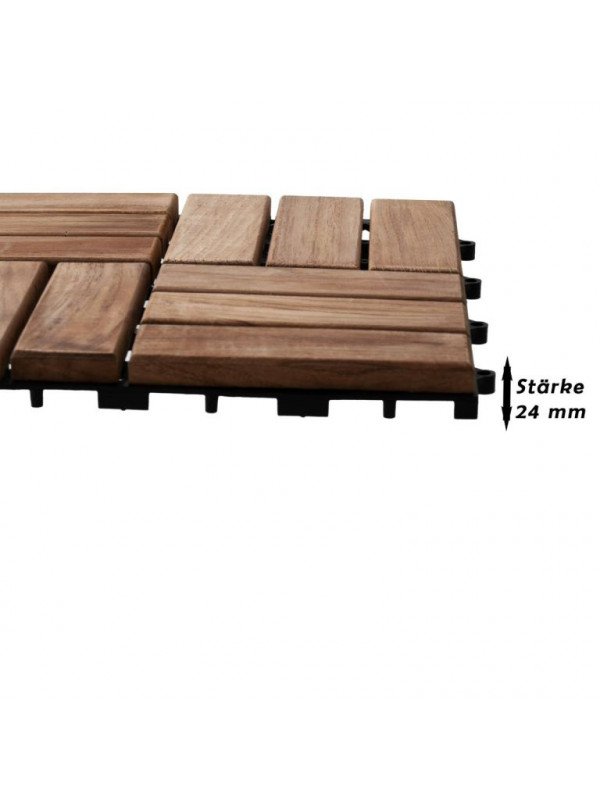 11 ks podlahových panelov z teakového dreva 1m²