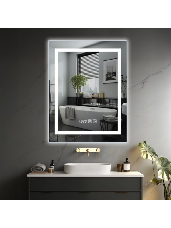 IREDA Kúpeľňové zrkadlo s LED osvetlením, 60 x 80 cm