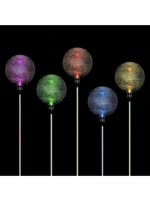 Záhradná sada solárnych LED lámp - 3 sklenené gule s farebnou zmenou
