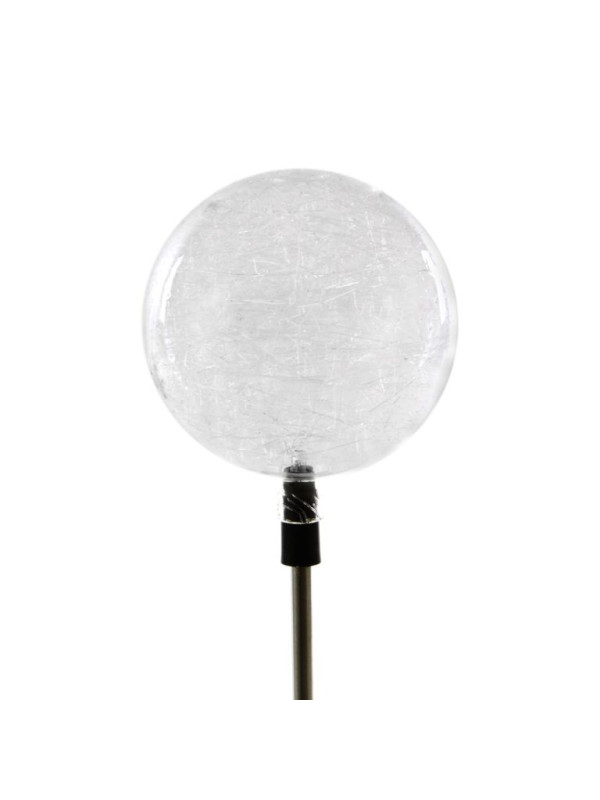 Záhradná LED solárna lampa Garth sklenené gule s farebnou zmenou osvetlenia