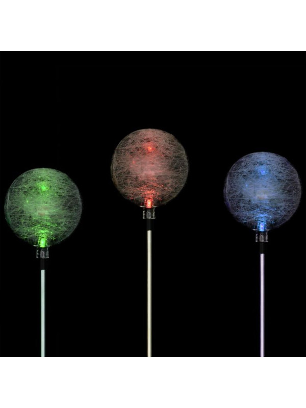 Záhradná LED solárna lampa Garth sklenené gule s farebnou zmenou osvetlenia