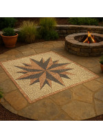 DIVERO mramorová mozaika kompas - 120 x 120 cm