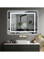 IREDA Kúpeľňové zrkadlo s LED osvetlením, 80 x 60 cm