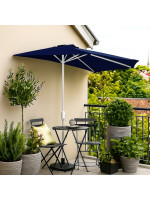 Polkruhový záhradný slnečník - tmavo modrý - 2,7 m