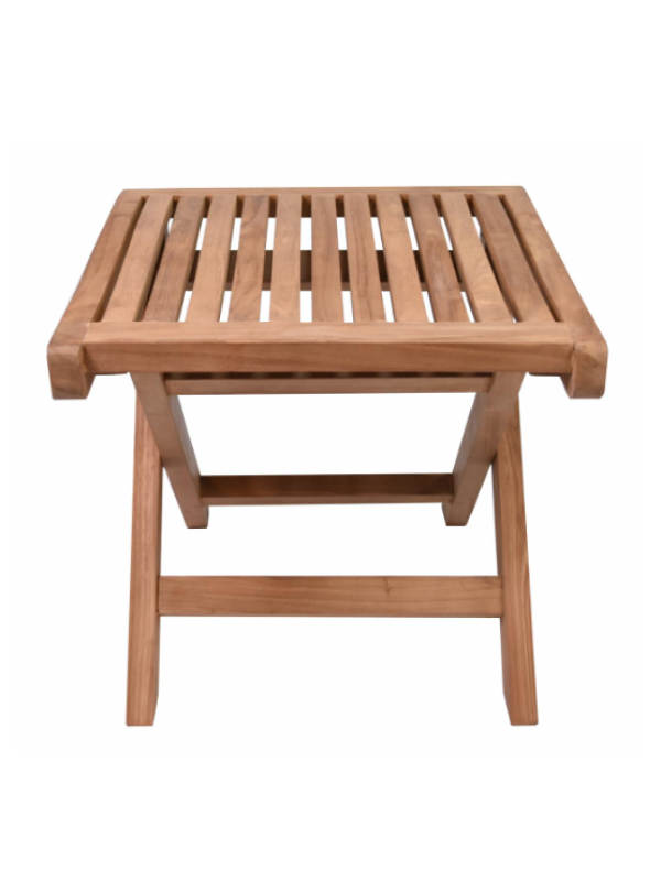 Skladacia stolička z teakového dreva prírodný dizajn 43 cm