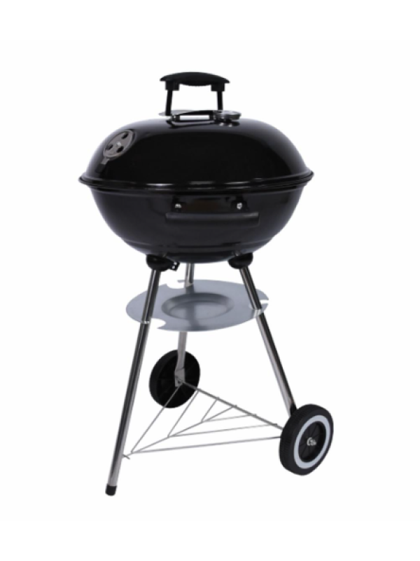 Záhradný kotlový gril s teplomerom a kolieskami 54,5x44,5x81